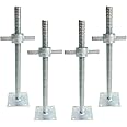 ANAQA 18" Scaffold Adjustable Leveling Jack Solid Screw Jacks with Big Wing Nut & Base Plate for Baker-Style Scaffolding, 4 Pack