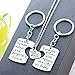 3PCs/Set Father Mother Girl I Love U Charm Pendant Keyring Keychain Jewelry Gifts for Daughter Daddy Mom (2PCs Keyring & 1PC Necklace)