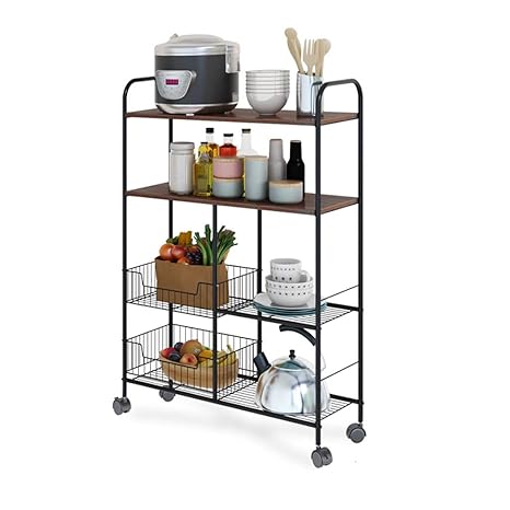 3tiers Storage Cart Shelf Fruit Car W Hook Kitchen Hotel Bar Living Room Bedroom Storage Bins Baskets