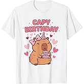 Capybara Birthday Girl Cute Capybara Animal Lovers Bow Party T-Shirt