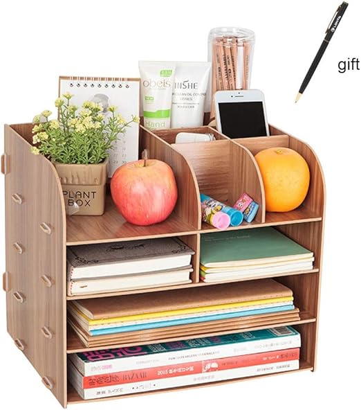 Desktop Organiser Wooden Desktop Storage Box Drawer Desk