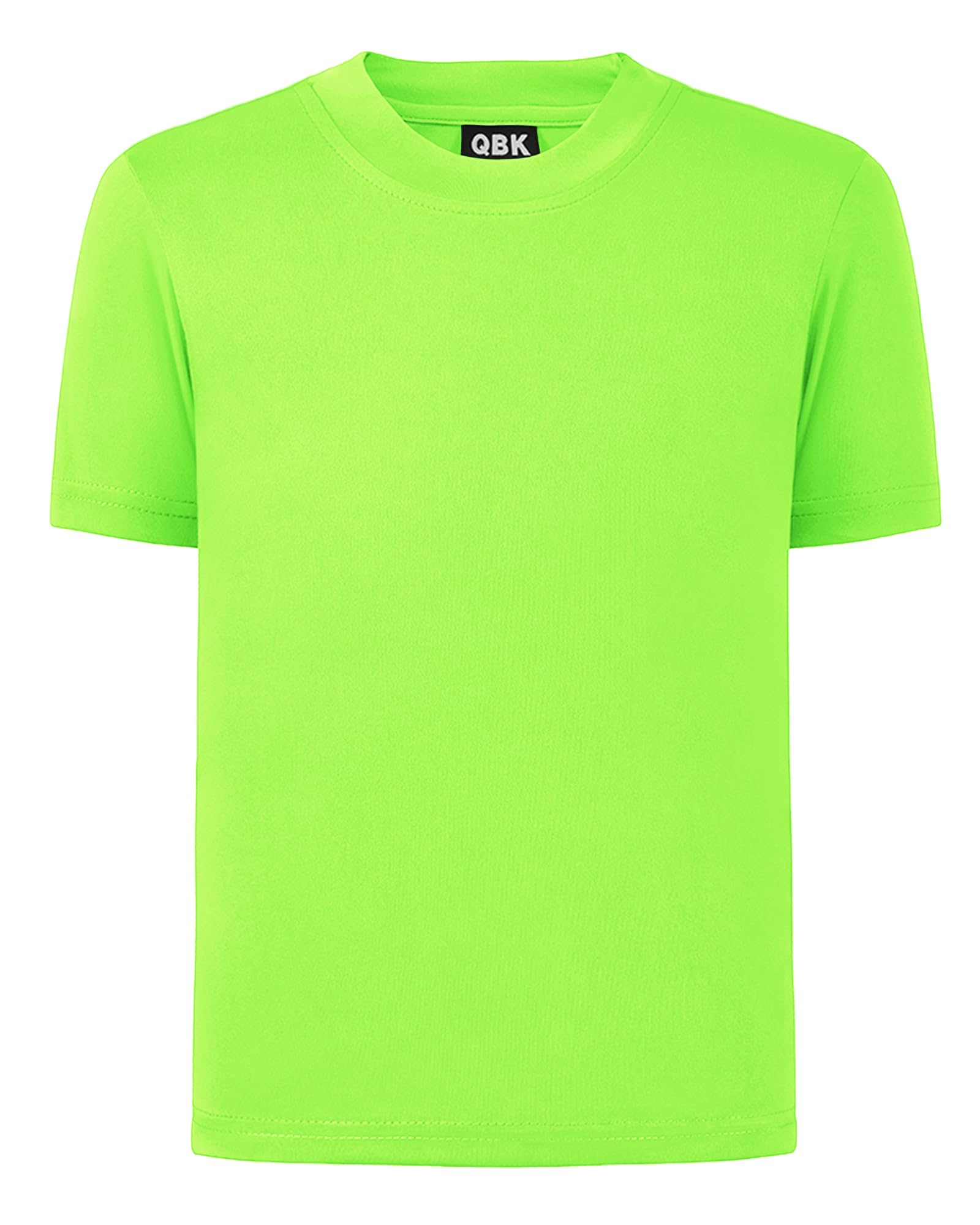 QBK 2T to Youth Neon Shirt Kids UPF 50+ Dry Fit Athletic Short Sleeve Rash Guard T Shirts for Boys Girls Sports Undershirt