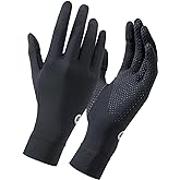 ROCKBROS UV Protection Gloves Soft Thin Women’s Sunscreen Gloves Anti-Skid Ice Silk Gloves with Removable Fingertips for Cycling Driving Running