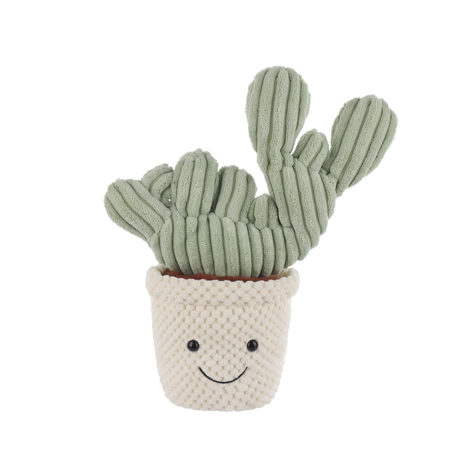 Apricot Lamb Soft Cactus Plant Plush Toy, Stuffed Green Pot, Kawaii Plushie for Kids, 12"
