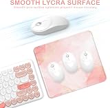 Giecy Gaming Mouse Pad Pink Marble 24 x 20 cm Durable Stitched Edges view 3