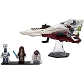 Brickcessories Display Stand Compatible with LEGO 75333 OBI-Wan Kenobi's Jedi Starfighter &ndash; Angled Stand with Minifigure Base &ndash; Set Not Included