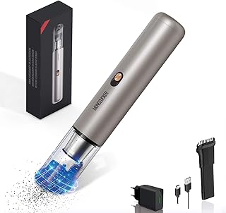 【13000 Pa】 MONDZUCKER VX Handstaubsauger beutellos, Akku Tischstaubsauger für Auto & Zuhause, USB-Netzteil inklusive, Mini Staubsauger mit Geschenkverpackung (aus Aluminiumlegierung)