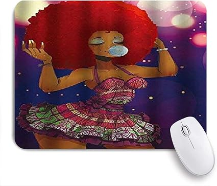 Amazon Niesikklaマウスパッド 3 Dレトロなキャラクタースタイルアフリカの女の子が泡を吹いて ゲーミング オフィス最適 高級感 おしゃれ 防水 耐久性が良い 滑り止めゴム底 ゲーミングなど適用 用ノートブックコンピュータマウスマット Niesikkla マウスパッド 通販