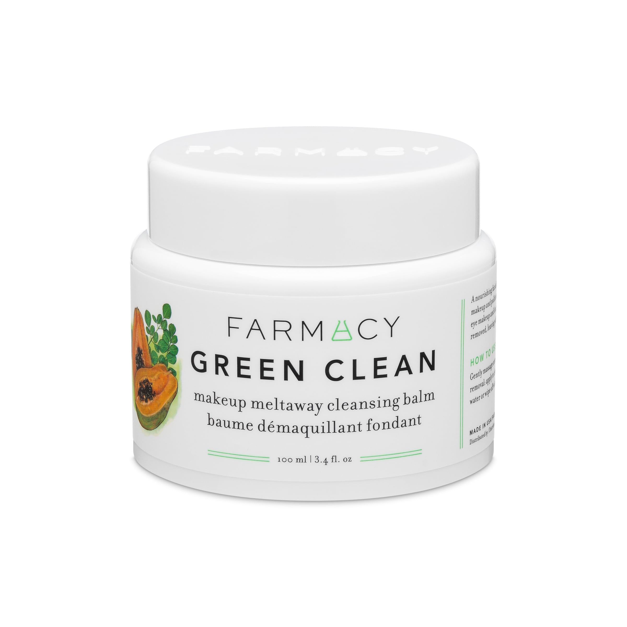 Farmacy Natural Makeup Remover - Green Clean Makeup Meltaway Cleansing Balm Cosmetic (100 ml)