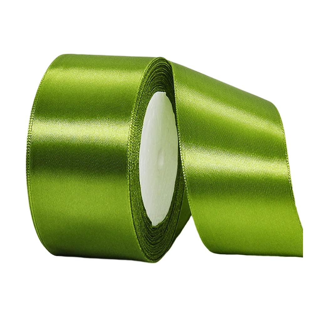 40mm Wide Thick Army Green Ribbon for Gift Wrapping,22m 1.5Inch Large Fabric Satin Ribbon Green Bow for Gift Wrapping,Ribbons for Crafting,Hair,Bouquets,Wedding Car,Presents,Cake,Christmas Decoration