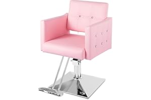 Halamine Pink Hair Chair, Salon Chair for Hair Stylist, Beauty Chair for Home, Adjustable Backrest 360° Swivel Styling Chair, with Heavy Duty Hydraulic Pump Beauty Spa Equipment