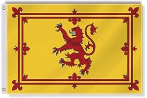 Scottish Lion Small Flag,12×18 Inch Two Layer Fabric Small Banner,1×1.5 FT Scotland Rampant Nautical Decor,Mini Digital Print