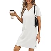 RUMIA Summer Dresses for Women 2026 V-Neck Casual Sundresses T-Shirt Dress