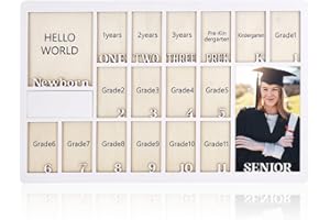 Wooden School Picture Frame Pre-K to 12 Personalised Name School Picture Frame DIY Custom Collage Picture Frames for Graduati