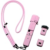 ARCSTILL Pocket 3 Silicone Cover & Adjustable Lanyard Strap, Lens Screen Protector Case for DJI Osmo Pocket 3 Creator Combos Accessories (Pink)