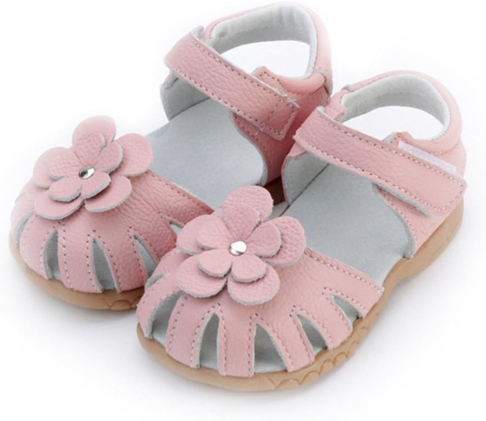 AileeseToddler Baby Little Kid Girl Genuine Leather Soft Closed Toe Fashion Beach Sandals Summer Shoes