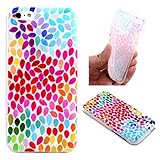 Iphone 5c Case, JAHOLAN Beautiful Colorful Petal Leaf Clear Bumper TPU Soft Case Rubber Silicone Skin Cover for iphone 5c