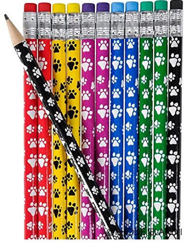 Rhode Island Novelty 7.5 Inch Paw Print Pencils, Pack of 96