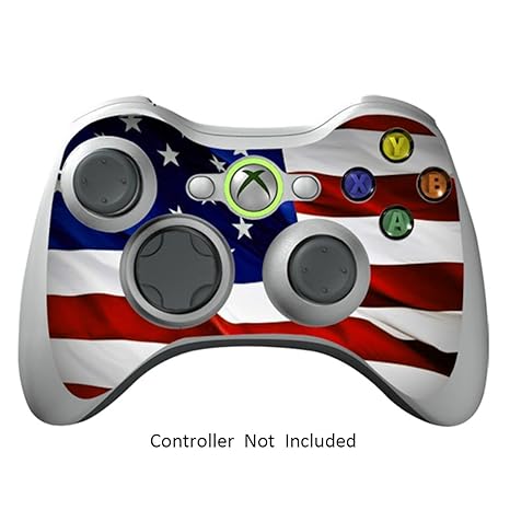 Xbox 360 Controller Designfolie Sticker - Vinyl Aufkleber Schutzfolie Skin für Xbox 360 Controller - Stars N Stripes
