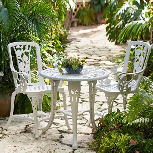 Brylanehome 3-Pc Rose Bistro Set (White)