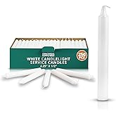 Concordia Supply Church Candles for Candlelight Service Vigil - 4.25" x 1/2" Bulk White Candles for Memorial, Congregational, Shabbat, Wedding, Communion, Baptism & Christmas Ceremonies - Box of 250