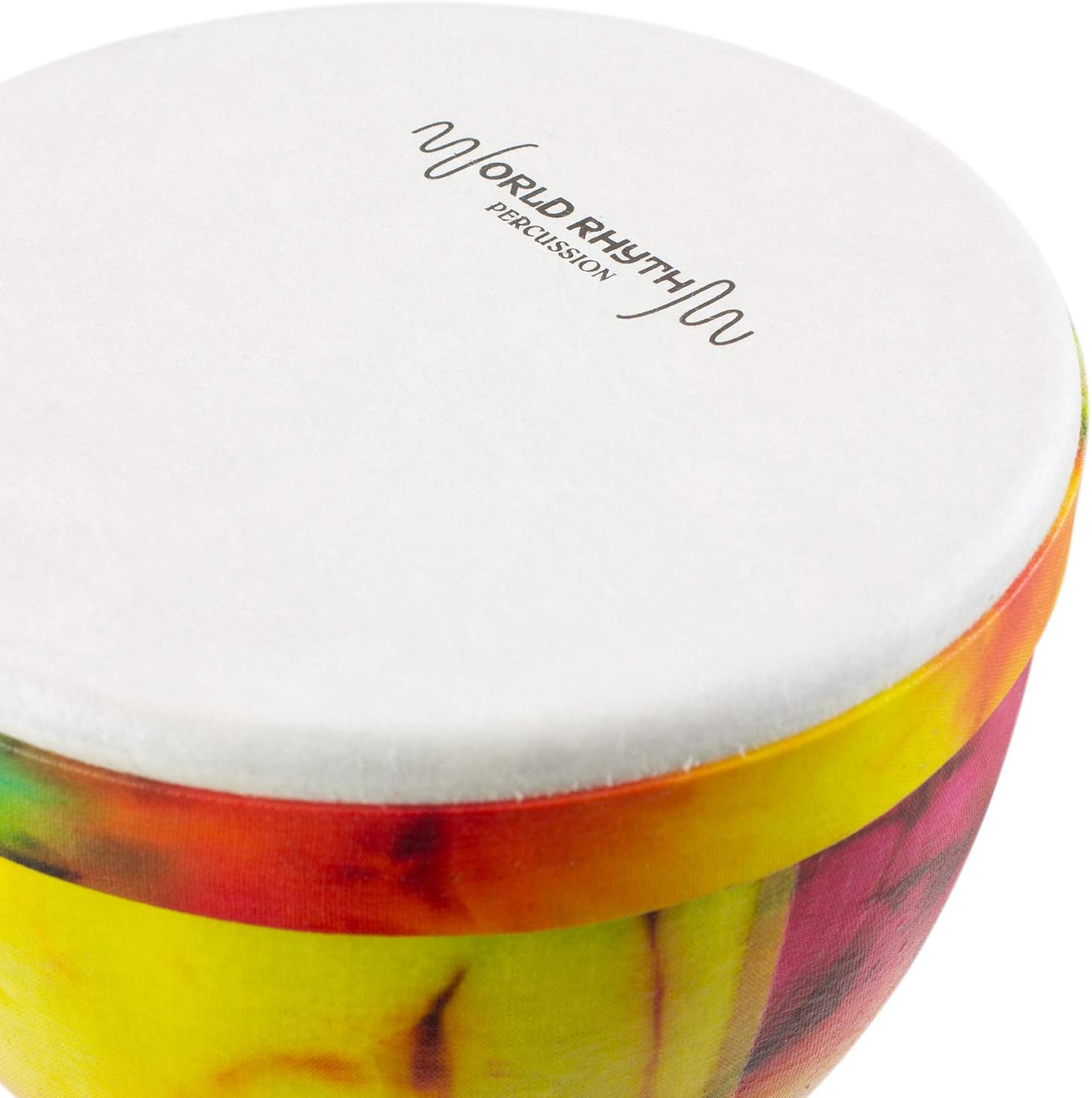 World Rhythm MDJ008-RD 7" Pre-Tuned Synthetic Djembe - Lightweight & Durable Hand Drum for Schools & Festivals - Rainbow - Image 3
