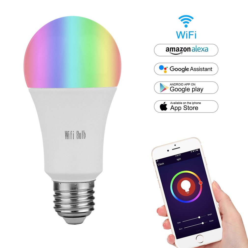 MARRYME Ampoules LED Connectées Wi-Fi E27,7W équivalent 65W Smartphone Télécommande Ampoules Intelligente Compatible avec Google Home/Amazon Echo Alexa Millions Couleurs