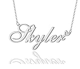 AOLO Skyler Heart Name Necklace Silver Stainless