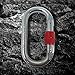 XTEK Climbing 25kn Climbing Carabiner Clip - Heavy Duty O-Shape Steel Locking Caribeaner - UIAA/CE Certified Rock Climbing Gear - Strong Large Locking Oval Caribeener for Mountain Climbing