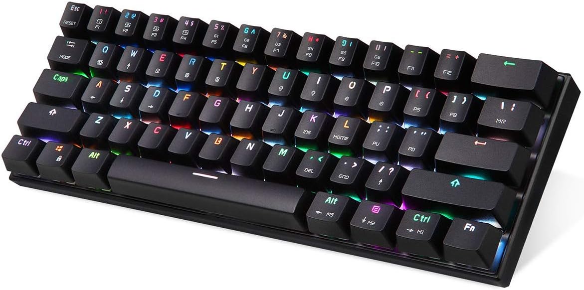Fusutonus K62 RGB Gaming Mechanical Keyboard, 61 Key RGB Backlit Illuminated Gaming Keyboard,Bluetooth Mini Portable Keyboard Gaming/Office for IOS Android Windows and Mac with Programmer