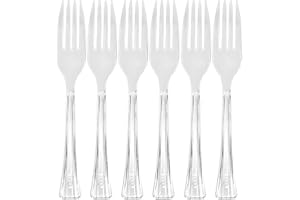 Lillian Tablesettings 48 Count Premium Plastic Fork, Clear