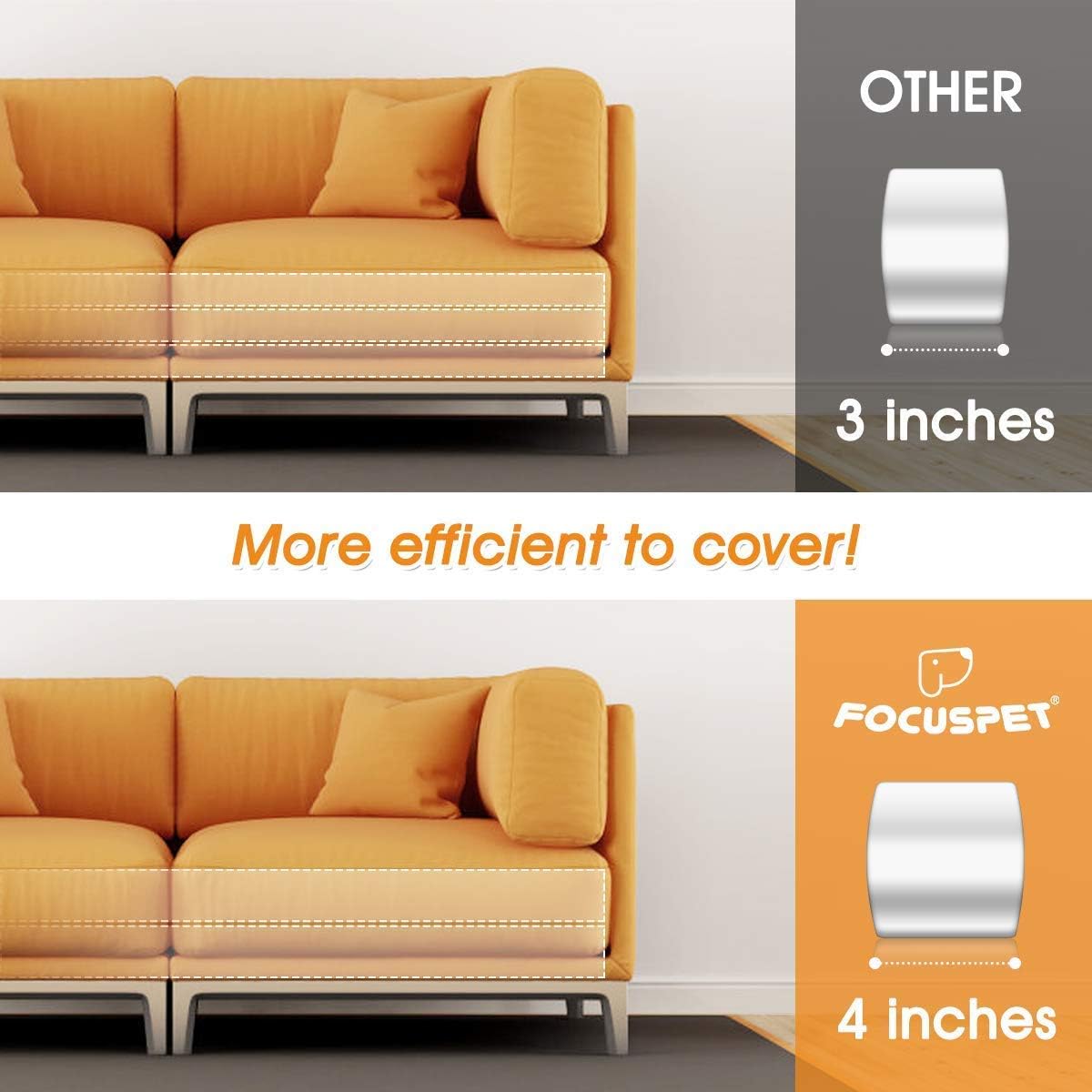 FOCUSPET Cat Scratch Deterrent Tape 4" x 33 Yards (33% Wider) Furniture Protectors from Cats | Cat Training Tape Scratch Pad Double-Sided Furniture Protectors for Sofa, Couch, Door : Pet Supplies
