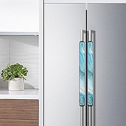 ASQVTIFE 2 Pieces Blue Marble Refrigerator Door