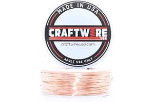 CRAFTWIRE USA Solid Bare Copper Wire Round, Bright, Dead Soft, 170 Feet, 5OZ 22 Gauge (Choose 10 to 30 ga.)