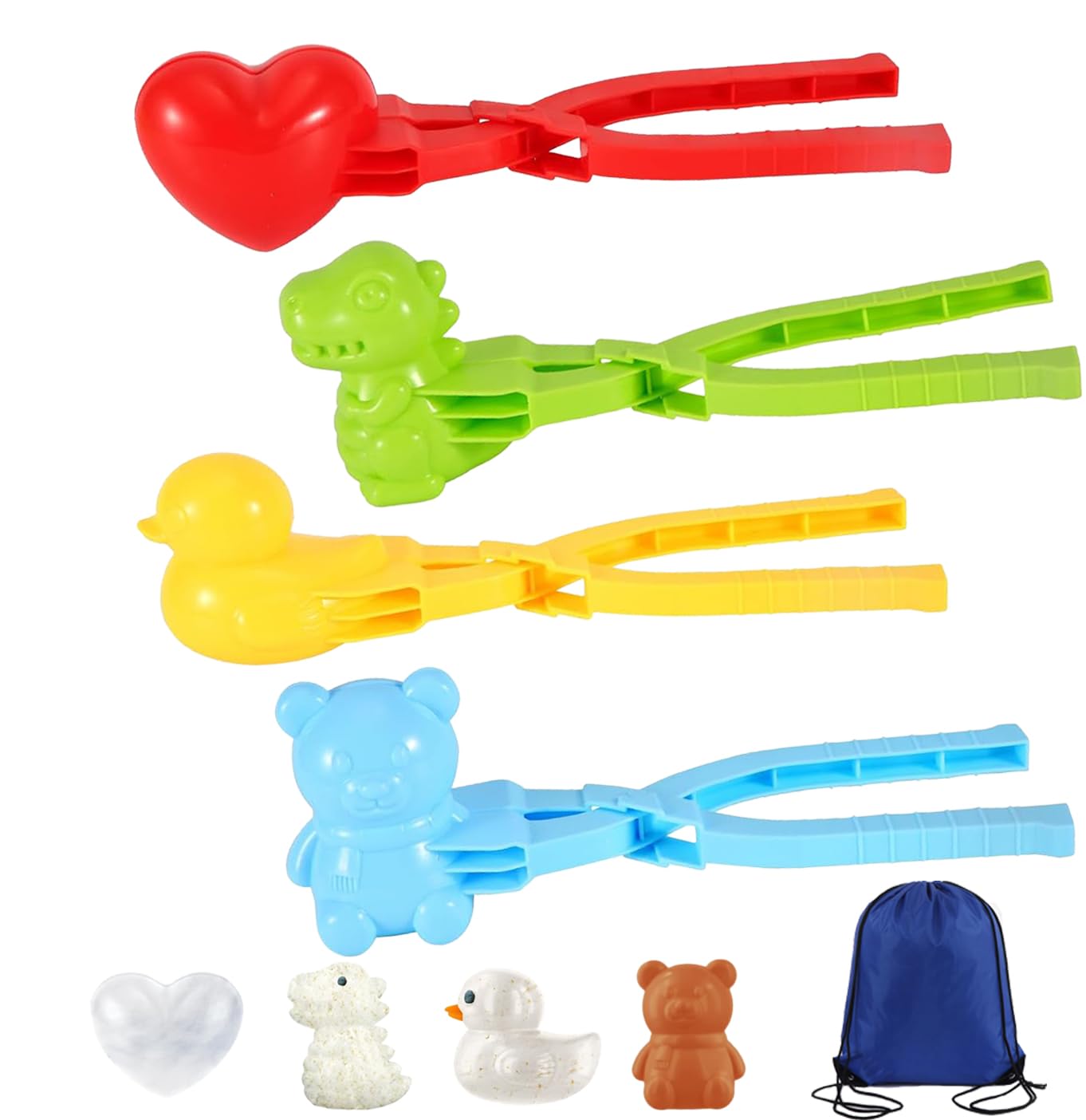 View 1 of 4 Packs Snowball Maker, Snow Ball Toys Games with Handle for Kids Outdoor Indoor Winter Snowball Fight Maker Tool Clip Beach Toy