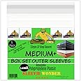 Medium+ Box Set Outer Plastic Sleeves (x5) 1.6mil Resealable Clear Polypropylene Poly Bag Covers for 33rpm LP Vinyl Record Album Boxset Best Protects 7/8"- 1-1/16" Boxes (+1 Free Dj Sticker)