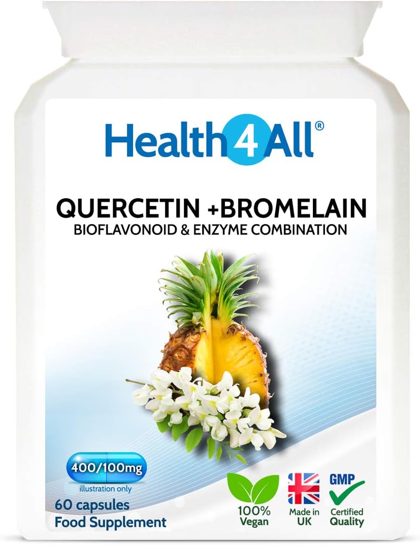 Quercetin 400mg + Bromelain 100mg 60 Capsules (V) Natural Antihistamine