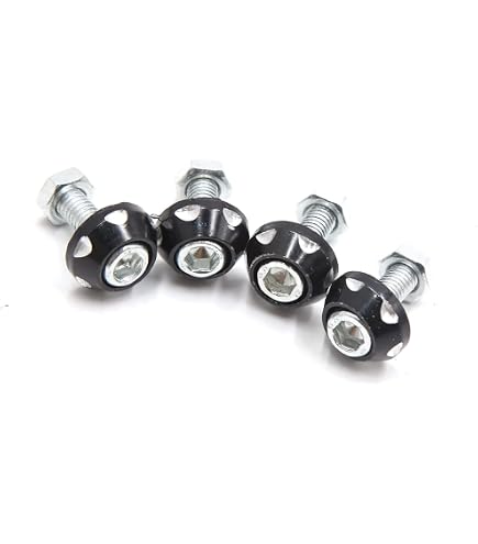 Lot De 4 Vis Décoratives Bleues Pour Plaque D’immatriculation Voiture/moto – Alliage Aluminium, Filetage 6 Mm
