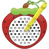 Unremittingly 1PCS Strawberry Magnetic Drawing Board for Kids & Toddlers with Beads and Magnet Stylus Pen - Magnetic Travel Toy for Airplane & Car Ride Activities for Kids
