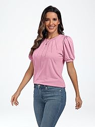AUTOMET Womens Summer Tops Short Sleeve Shirts