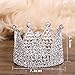 JANOU Crown Cake Topper Crystal Tiara Children Hair Ornaments for Wedding Birthday Party Cake Decoration (Silver)