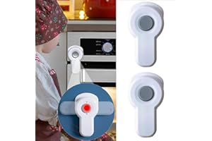 PILISPARK 2Pcs Childproof Oven Door Lock, Oven Front Lock Easy to Install and Use Durable and Heat-Resistant Material no Tools Need or Drill (white)