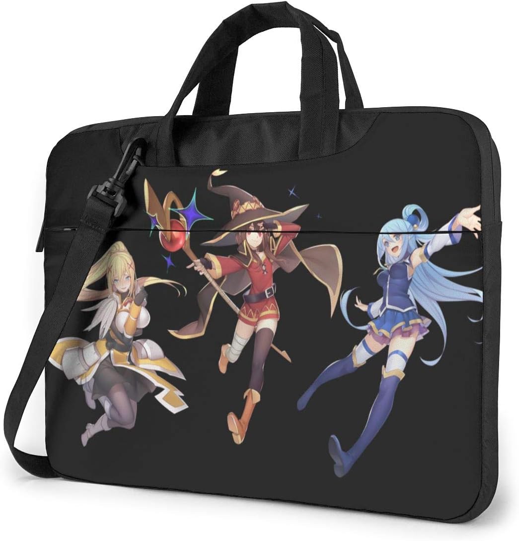 Konosuba Laptop Shoulder Messenger Bag,Waterproof Laptop Case Sleeve Fits For14 Inch Laptop and Tablet,Fashion Casual Business Casual Crossbody Bag
