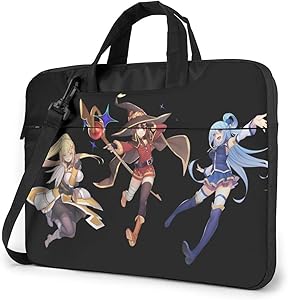 Konosuba Laptop Shoulder Messenger Bag,Waterproof Laptop Case Sleeve Fits For14 Inch Laptop and Tablet,Fashion Casual Business Casual Crossbody Bag