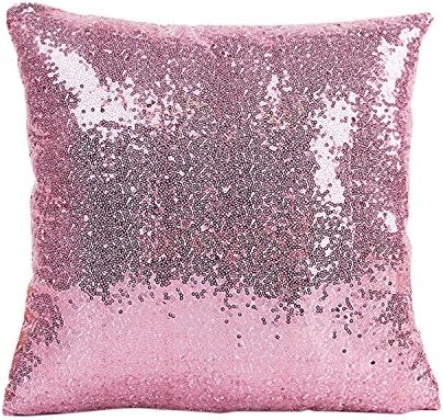 Fashion Europe Pink Red Blue Paillette Shiny Bling Decorative Cushion Pillow Cover Throw Polyester Fabric Home Design Rose Gold 400mm400mm