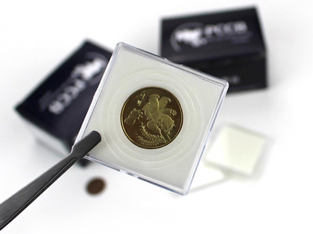 Xiaolanwelc@ 10Pcs/lot Coin Square Storage Box Display Variety Diameter Plastic Box Coin Holder Capsules Container Coin Transparent Gaine (one)
