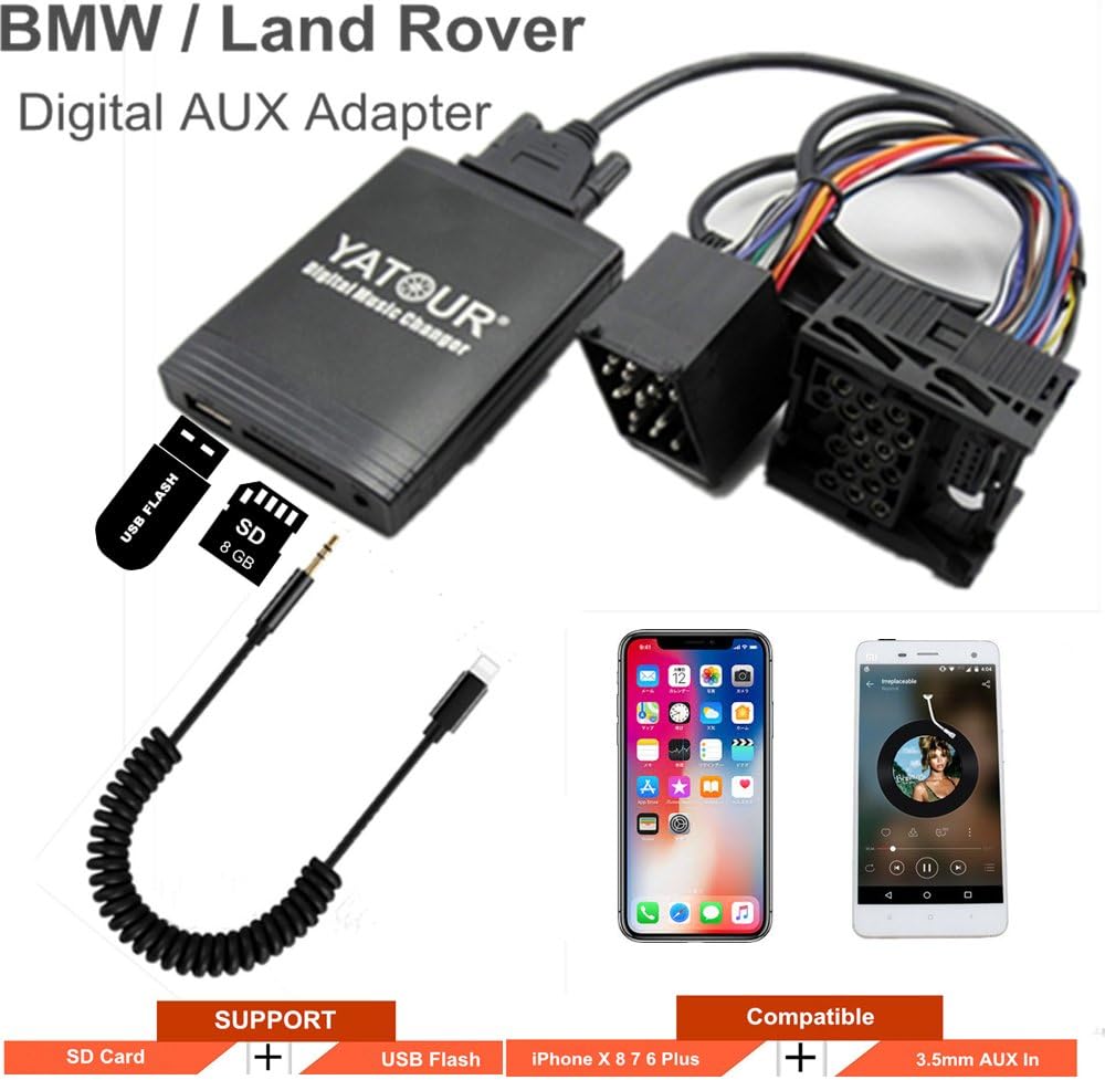 Stereo AUX Adapter, Digital Car Input Interface with SD Card, MP3, 3.5mm AUX in, Music Player for 1991-2005, Land Rover 1999-2005 Part of Model(M06- 1)
