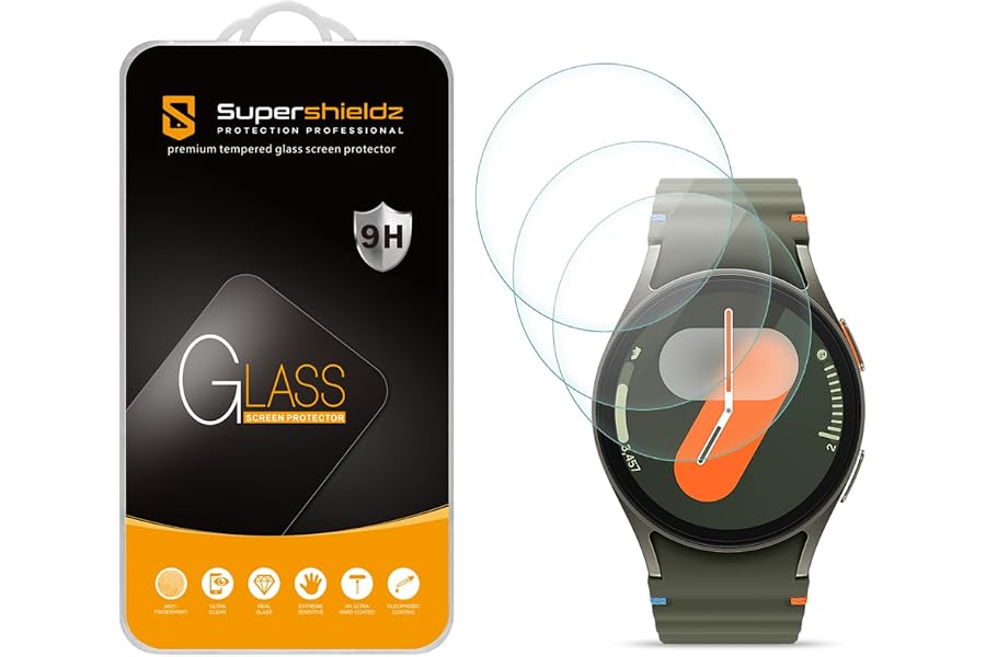 Supershieldz (3 Pack) Designed for Samsung Galaxy Watch 7, 6, 5, 4 (40mm) / Watch FE (40mm) Tempered Glass Screen Protector, Anti Scratch, Bubble Free