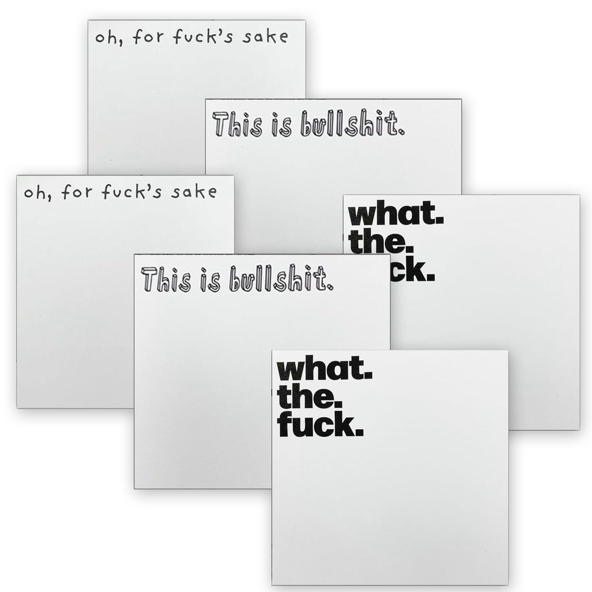 Small Sticky Notes, 6PCS Sticky Notes Set, Notes Novelty Office Supplies, Rude Posted Notes Desk Accessories Christmas Gifts, Funny Gifts for Friends Co-Workers Boss