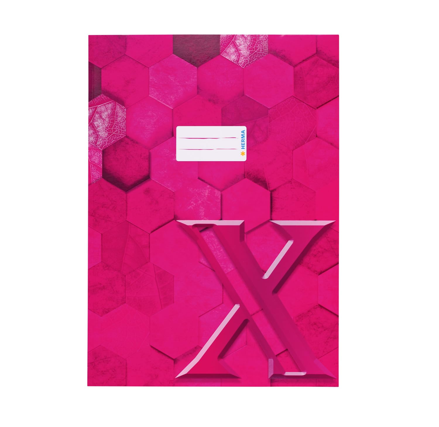 HERMA 20084 Notebook Cover A4 Cardboard Pink Pack of 10 Recycled Notebook Cover with Labelling Field Made of Sturdy and Extra Strong Paper Exercise Book Cover with Hexagon Pattern Motif for School